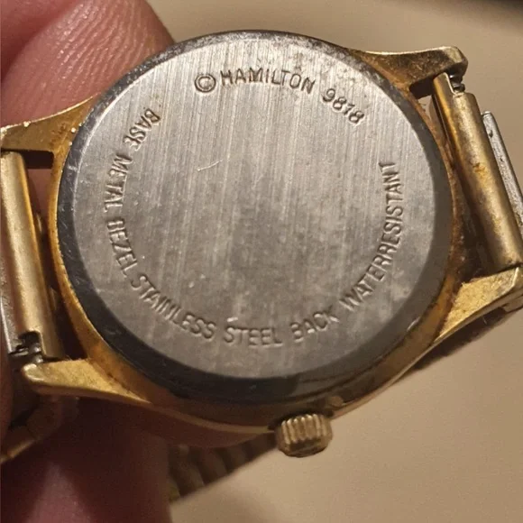 Vintage Hamilton 9818 Goldtone Stainless Steel Women's Watch w/Date